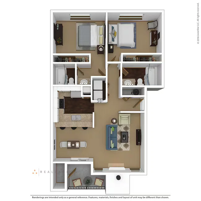 Two Bedroom Two Bath H202 floor plan